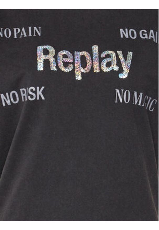 Replay T-Shirt W3072A.000.22658M Czarny Regular Fit. Kolor: czarny. Materiał: bawełna