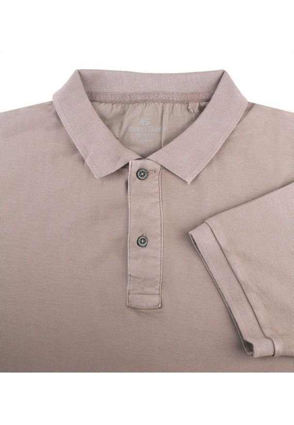 Koszulka Polo, Męska - Adriano Guinari - Kolor Kawy z Mlekiem. Typ kołnierza: polo. Kolor: wielokolorowy, beżowy, brązowy. Materiał: bawełna. Styl: klasyczny