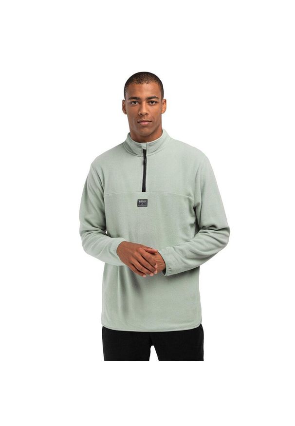 SIROKO - Męska bluza z cienkiego polaru Sporty zimowe Siroko Cascade. Kolor: zielony. Materiał: polar. Sezon: zima