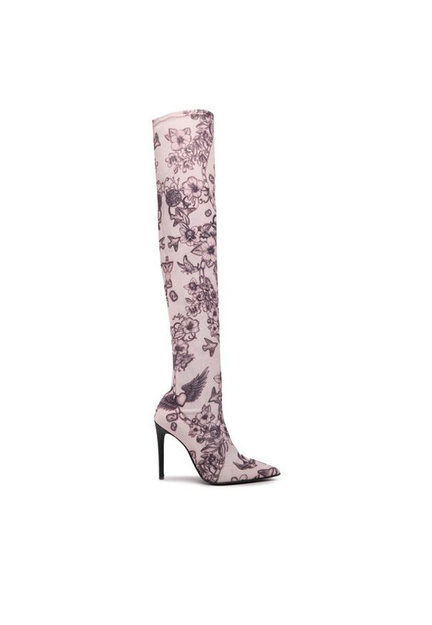 Pinko - PINKO Muszkieterki Laurence Stivale PE 23 BLKS1 100672 A0O9 Beżowy. Kolor: beżowy. Materiał: materiał