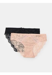 Sinsay - Koronkowe figi 2 pack - wielobarwny. Materiał: koronka