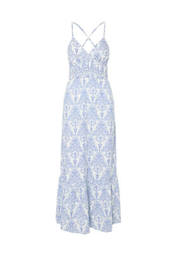 YAS Sukienka letnia Cinni 26036881 Błękitny Regular Fit. Kolor: niebieski. Materiał: bawełna. Sezon: lato