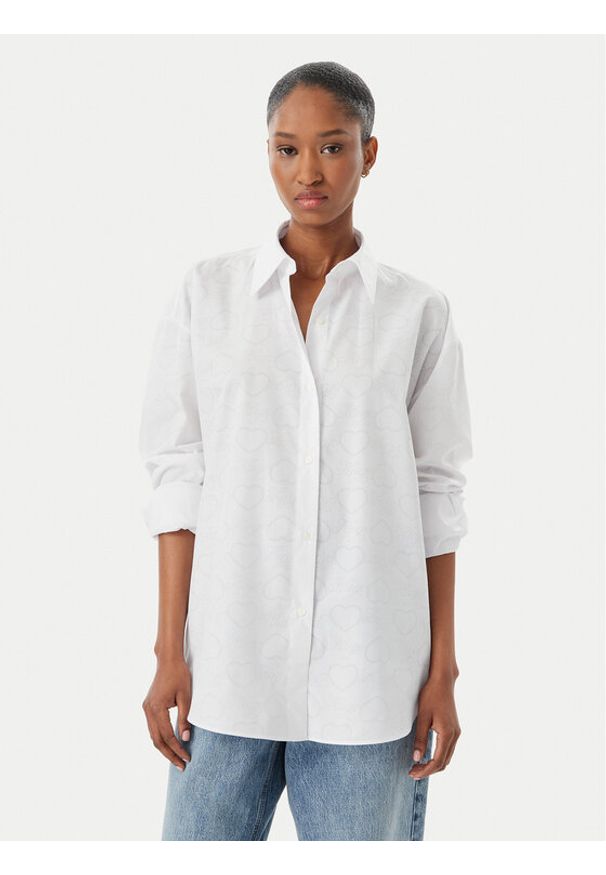 Hugo - HUGO Koszula Elisana 50559860 Biały Regular Fit. Kolor: biały. Materiał: bawełna