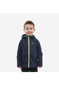 quechua - Kurtka turystyczna dla dzieci softshell Quechua MH 550. Kolor: zielony, niebieski, wielokolorowy. Materiał: poliester, materiał. Sezon: lato. Styl: sportowy
