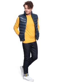 Wrangler - WRANGLER PUFFER VEST NAVY W4A3XT114. Kolor: niebieski. Materiał: puch