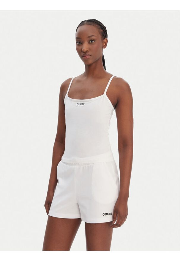 Guess Top E6GP02 J1314 Biały Regular Fit. Kolor: biały. Materiał: bawełna