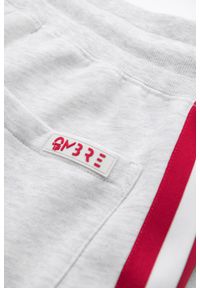 Ombre Clothing - Męskie spodnie dresowe z lampasami i ściągaczami na nogawkach – szary melanż V1 - Rozmiar: L. Kolor: szary. Materiał: dresówka. Wzór: melanż. Styl: retro, elegancki #11