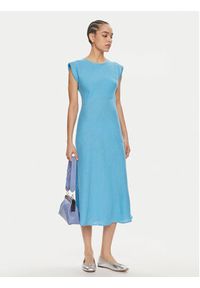 Marella Sukienka letnia Hidalgo 2413221192 Niebieski Regular Fit. Kolor: niebieski. Materiał: len. Sezon: lato #5