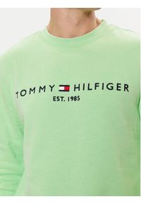 TOMMY HILFIGER - Tommy Hilfiger Bluza Logo MW0MW11596 Zielony Regular Fit. Kolor: zielony. Materiał: bawełna, syntetyk #4