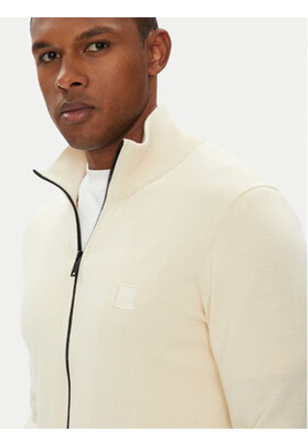 BOSS Kardigan Kanozip_S 50543692 Żółty Regular Fit. Kolor: żółty. Materiał: bawełna