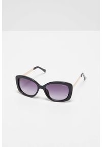 MOODO - Okulary przeciwsłoneczne z grubymi oprawkami czarne. Kolor: czarny. Materiał: akryl. Wzór: jednolity, gładki #1