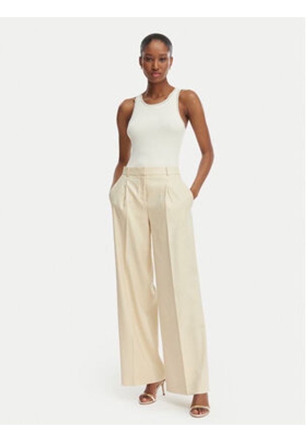 Hugo - HUGO Spodnie materiałowe Halati 50559839 Beżowy Regular Fit. Kolor: beżowy. Materiał: syntetyk