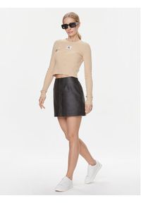 Calvin Klein Jeans Spódnica z imitacji skóry J20J222554 Czarny Regular Fit. Kolor: czarny. Materiał: skóra #3