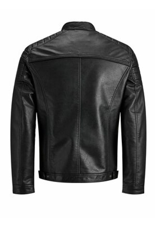 Jack & Jones Kurtka z imitacji skóry Rocky 12147218 Czarny Regular Fit. Kolor: czarny. Materiał: skóra