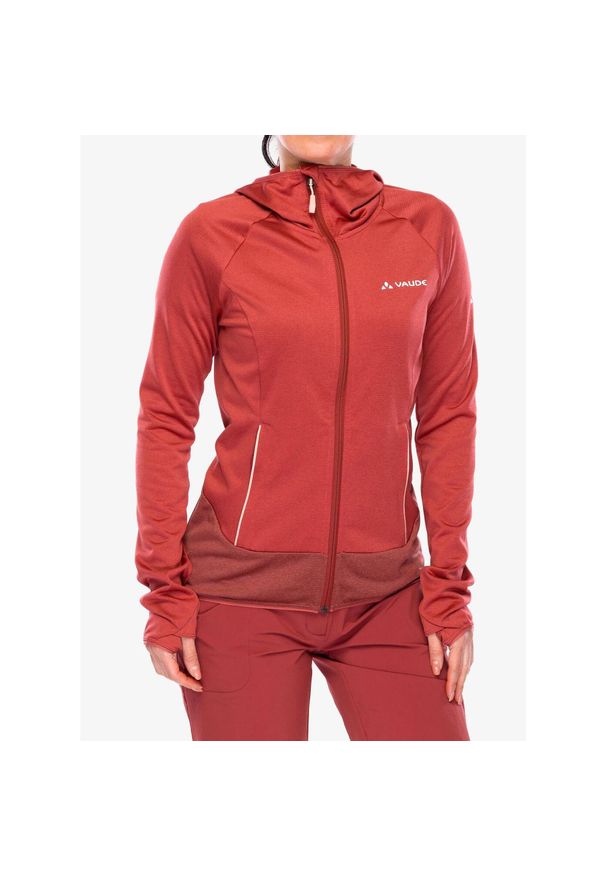 Bluza polarowa damska Vaude Tekoa Fleece Jacket II. Typ kołnierza: kaptur. Kolor: czerwony, różowy, wielokolorowy. Materiał: polar