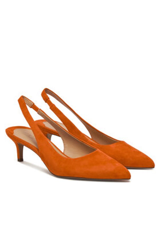 Lauren Ralph Lauren - LAUREN RALPH LAUREN Sandały Lolah II 802959263003 Pomarańczowy. Kolor: pomarańczowy. Materiał: zamsz, skóra