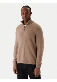 Jack & Jones Sweter Point 12287316 Beżowy Relaxed Fit. Kolor: beżowy. Materiał: bawełna #1