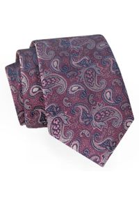 Krawat Angelo di Monti - Duży Wróz Paisley. Kolor: czerwony. Materiał: tkanina. Wzór: paisley. Styl: wizytowy, elegancki