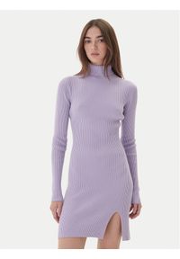 Kontatto Sukienka dzianinowa 3M0827C Fioletowy Slim Fit. Kolor: fioletowy. Materiał: syntetyk