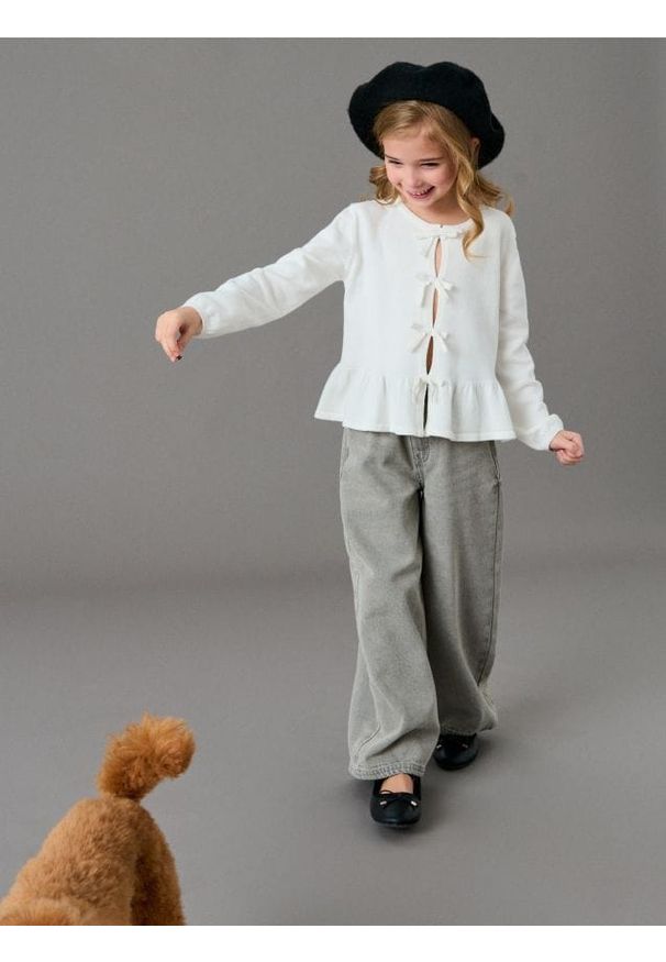 Sinsay - Klasyczne jeansy wide leg - szary. Kolor: szary. Styl: klasyczny