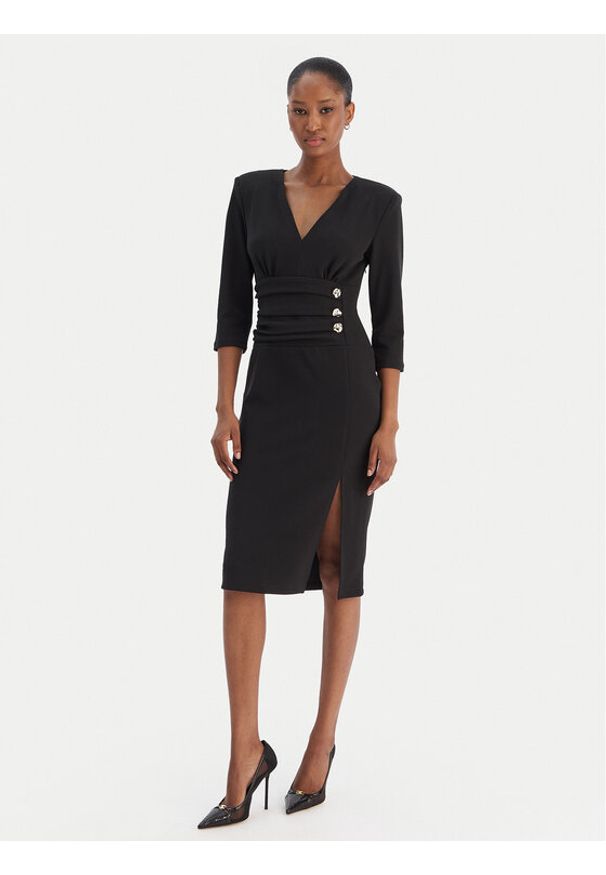 Rinascimento Sukienka koktajlowa CFC0020161002 Czarny Slim Fit. Kolor: czarny. Materiał: syntetyk. Styl: wizytowy