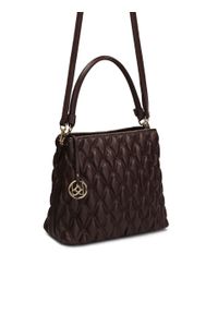 Kazar - Miękka skórzana torebka z efektownym pikowaniem. Kolor: brązowy. Materiał: skórzane. Styl: elegancki, casual. Rodzaj torebki: na ramię #2