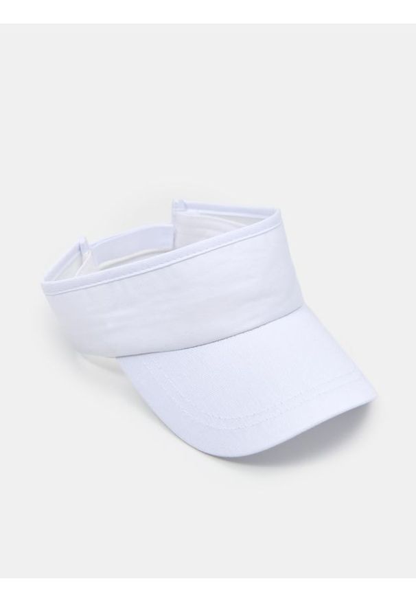 Sinsay - Bawełniany daszek - biały. Kolor: biały. Materiał: bawełna