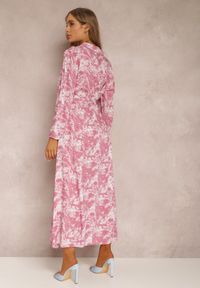 Renee - Ciemnoróżowa Sukienka Silelphise. Kolor: różowy. Materiał: materiał. Długość rękawa: długi rękaw. Typ sukienki: koszulowe. Długość: maxi #3