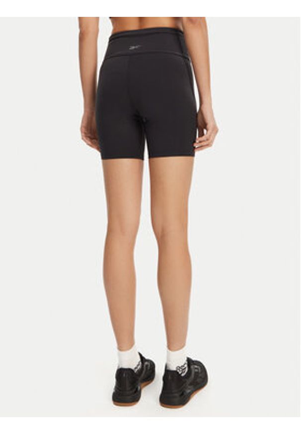 Reebok Szorty sportowe High-Rise Bike Shorts 5 118672 Czarny Slim Fit. Kolor: czarny. Materiał: syntetyk