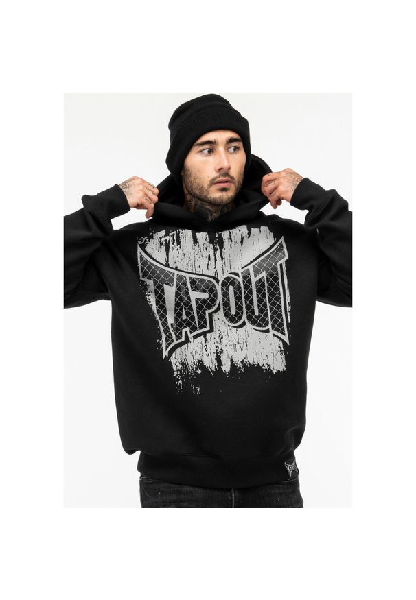 TAPOUT - Oversize'owy sweatshirt Tapout CF. Kolor: czarny, szary, wielokolorowy. Materiał: polar. Sport: joga i pilates