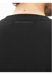 Karl Lagerfeld - KARL LAGERFELD T-Shirt 755060 542241 Czarny Regular Fit. Typ kołnierza: dekolt w karo. Kolor: czarny. Materiał: bawełna