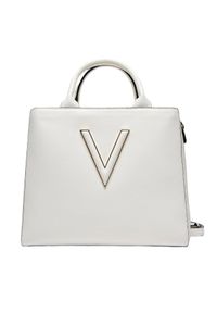 Valentino by Mario Valentino - VALENTINO Biała torebka Coney Shopping. Kolor: biały. Wzór: paski. Styl: klasyczny #3