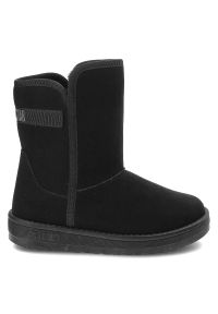 Big-Star - Czarne Śniegowce Big Star Ocieplane Botki Damskie. Okazja: na spacer. Zapięcie: bez zapięcia. Kolor: czarny. Materiał: futro, materiał, puch, syntetyk. Szerokość cholewki: normalna. Sezon: zima. Obcas: na obcasie. Wysokość obcasa: niski #2