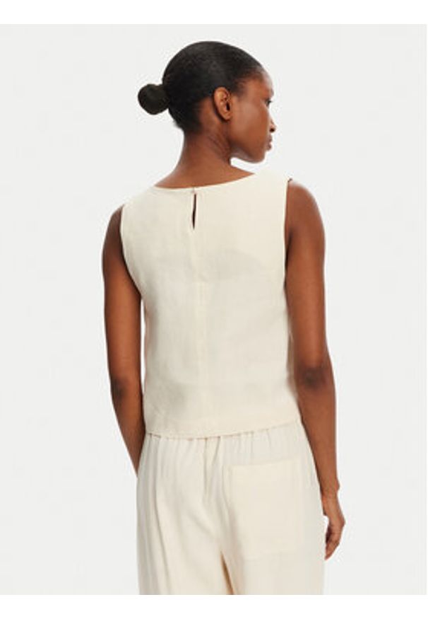 Marella Top Terni 2513161055 Écru Regular Fit. Materiał: wiskoza, len