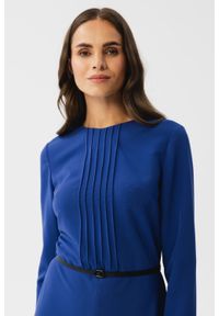 Stylove - Elegancka sukienka w stylu retro chabrowa. Kolor: niebieski. Styl: elegancki, retro #2