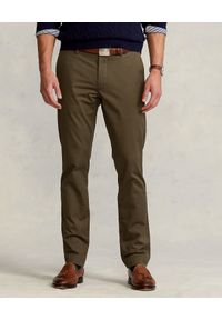 Ralph Lauren - RALPH LAUREN - Brązowe spodnie chino Slim Fit. Kolor: brązowy. Materiał: tkanina, bawełna