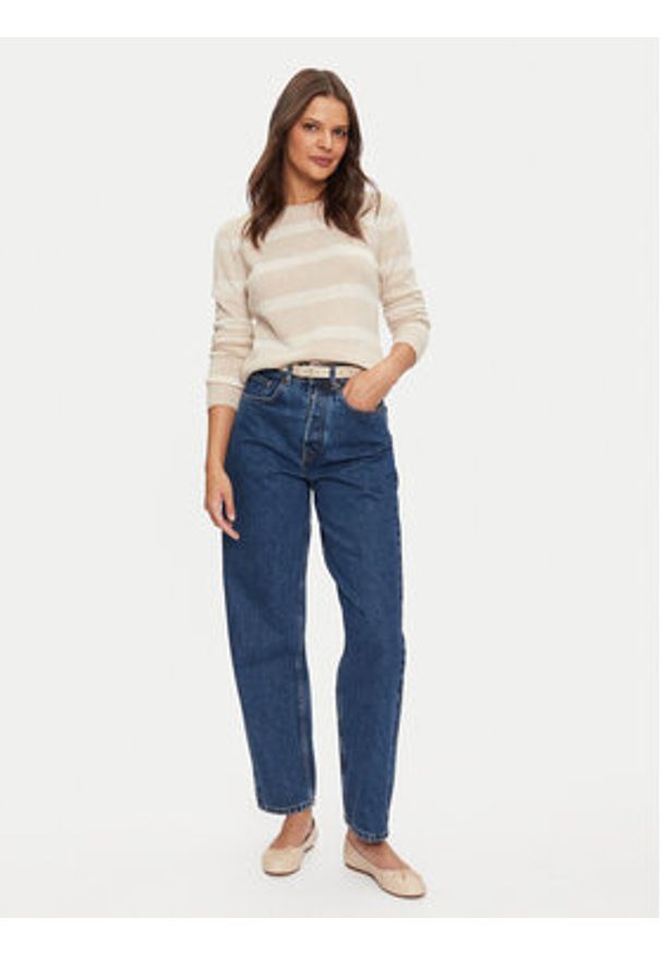 TOMMY HILFIGER - Tommy Hilfiger Sweter WW0WW44161 Beżowy Regular Fit. Kolor: beżowy. Materiał: wełna