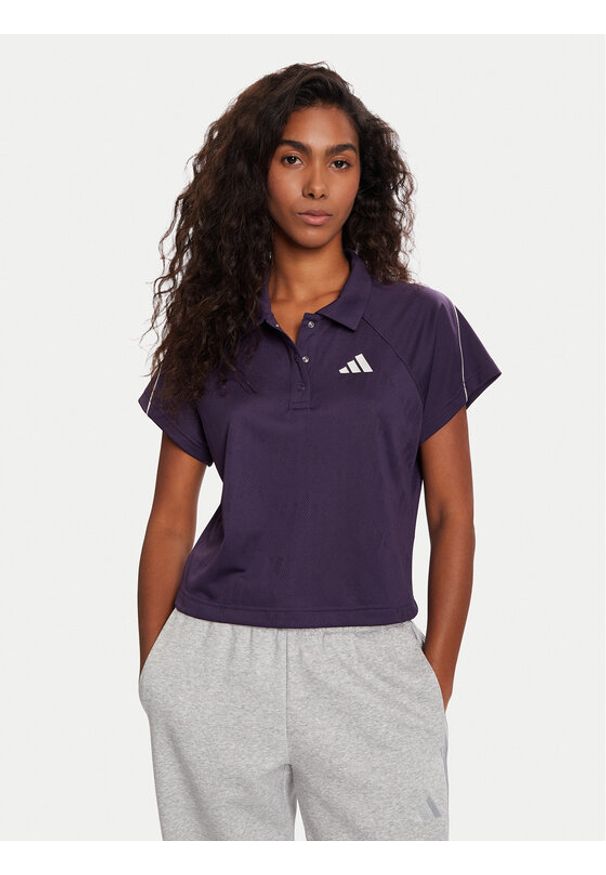 Adidas - adidas Polo Stadium 3-Stripes Tennis Inspired Jacquard JY3426 Fioletowy Regular Fit. Typ kołnierza: polo. Kolor: fioletowy. Materiał: syntetyk