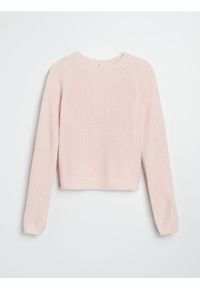 Sinsay - Basic sweter z długimi rękawami - różowy. Kolor: różowy. Długość rękawa: długi rękaw. Długość: długie