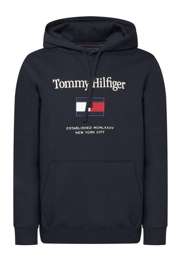 TOMMY HILFIGER - Tommy Hilfiger Bluza Embro Flag MW0MW42735 Granatowy Regular Fit. Kolor: niebieski. Materiał: bawełna