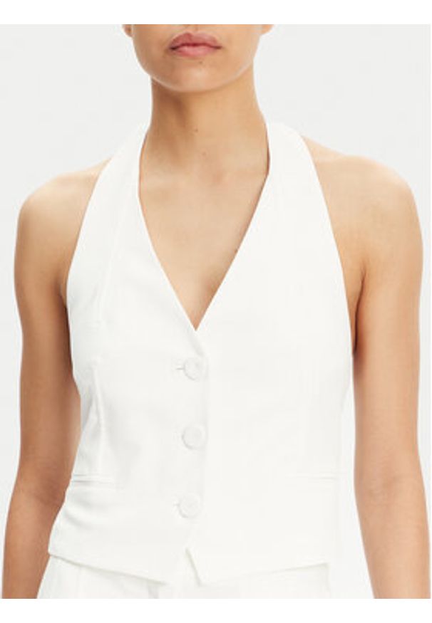 Patrizia Pepe Kamizelka 2C1618 A411 Białe złoto Regular Fit. Kolor: wielokolorowy, złoty, biały. Materiał: syntetyk