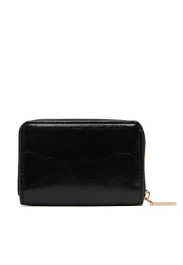 Calvin Klein Portfel Foil Glossy Square Zip Around LV04F1201G Czarny. Kolor: czarny. Materiał: skóra