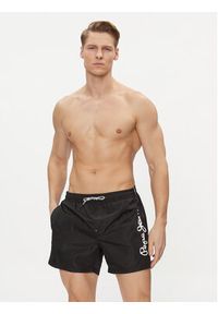 Pepe Jeans Szorty kąpielowe Logo Swimshort PMB10393 Czarny Regular Fit. Kolor: czarny. Materiał: syntetyk #2