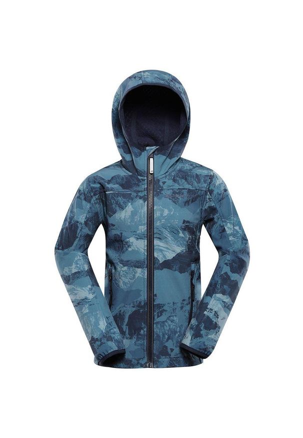 ALPINE PRO - Kurtka softshell dla dzieci Alpine Pro Hooro Blue 116-122. Kolor: niebieski. Materiał: softshell. Sezon: wiosna, jesień. Styl: sportowy