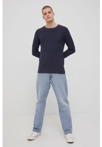 Jack & Jones sweter bawełniany męski kolor granatowy lekki. Kolor: niebieski. Materiał: bawełna. Długość rękawa: długi rękaw. Długość: długie #2