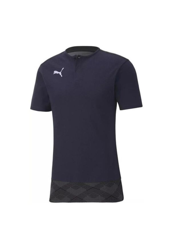 Puma - Koszulka Polo Męska Logo Sportowa. Typ kołnierza: polo. Kolor: niebieski. Sport: turystyka piesza
