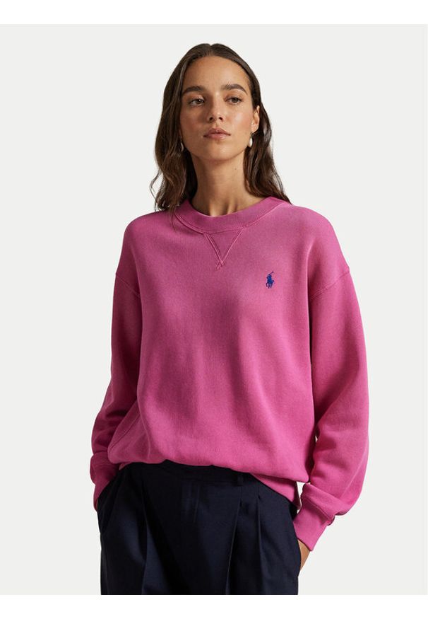 Polo Ralph Lauren Bluza 211971697505 Różowy Relaxed Fit. Typ kołnierza: polo. Kolor: różowy. Materiał: bawełna