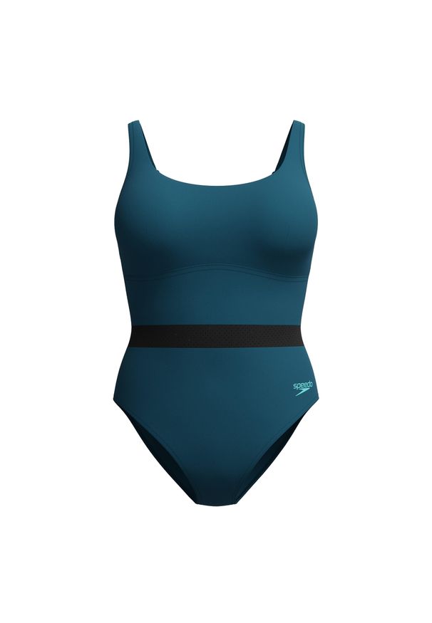 Strój pływacki jednoczęściowy damski Speedo Shaping LuniaGlow One Piece. Kolor: niebieski