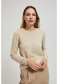 MOODO - Sweter z ażurowym zdobieniem. Materiał: akryl. Wzór: ażurowy, aplikacja