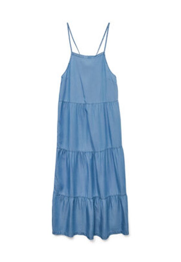 Vero Moda Sukienka letnia Fleur 10326075 Niebieski Loose Fit. Kolor: niebieski. Materiał: lyocell. Sezon: lato